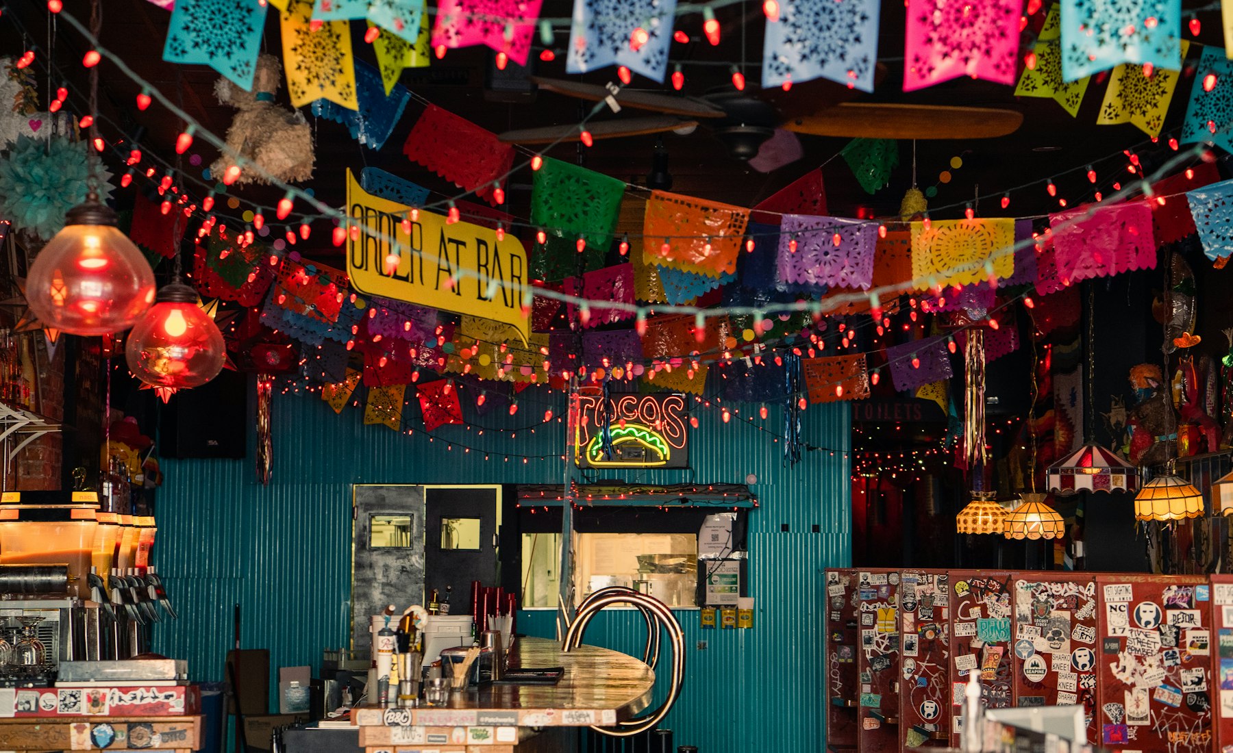 Our dining room under papel picado